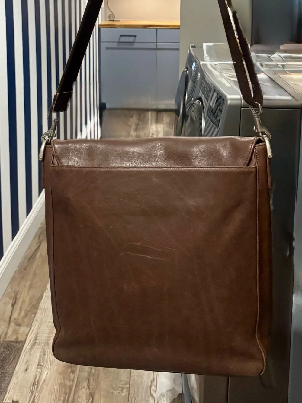 Vintage Coach F09-5217 Brown Glove Tanned Leather Messenger Bag Briefcase
